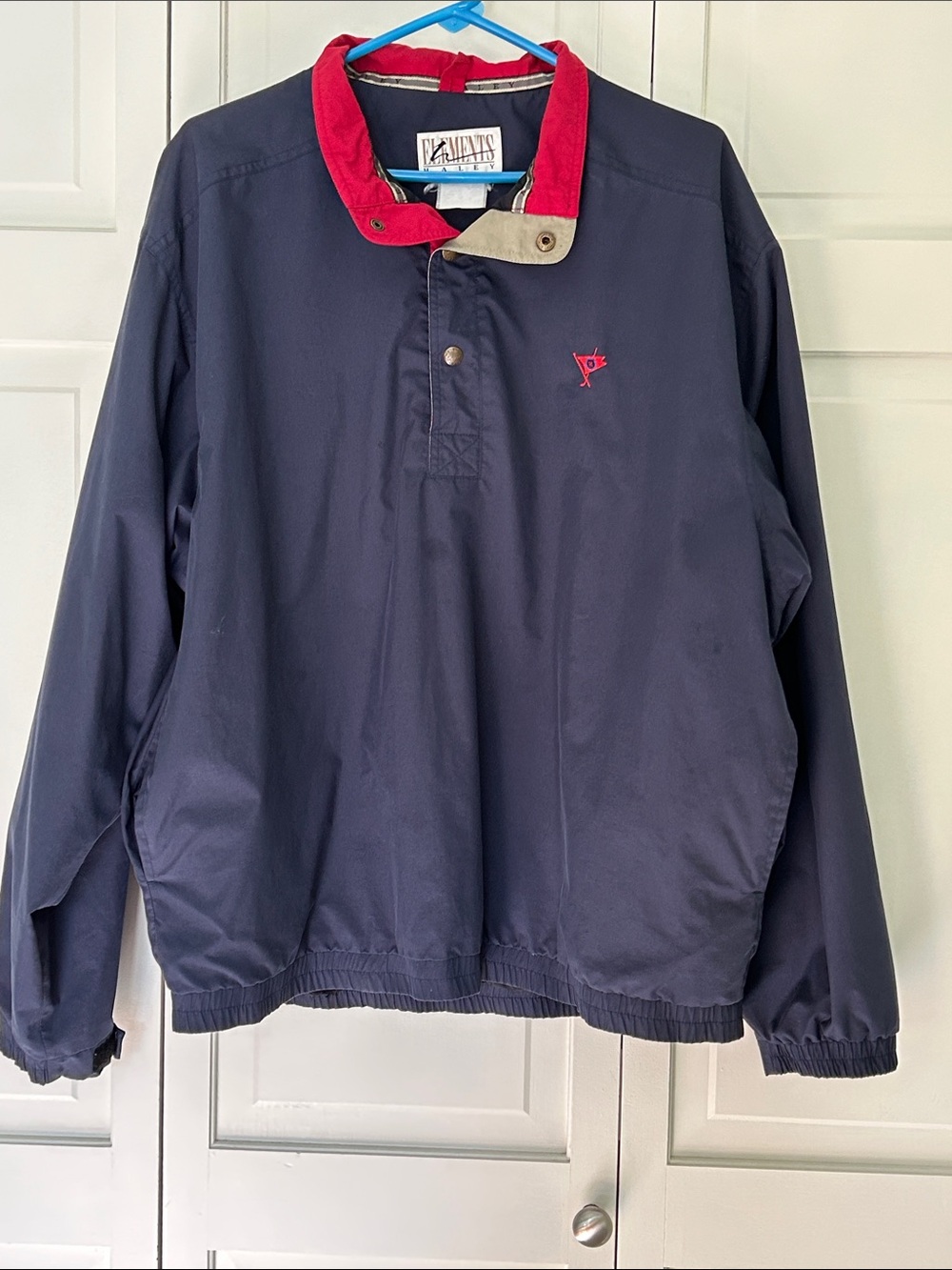 Elements Haley Navy Pullover Jacket with Red Collar - Mens Large